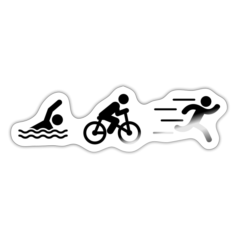 Swim Bike Run Triathlon Sticker Black - white glossy