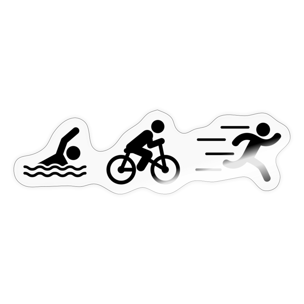 Swim Bike Run Triathlon Sticker Black - transparent glossy