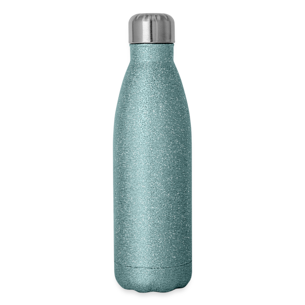 Swim Bike Run TRIATHLON Personalizable Water Bottle - turquoise glitter