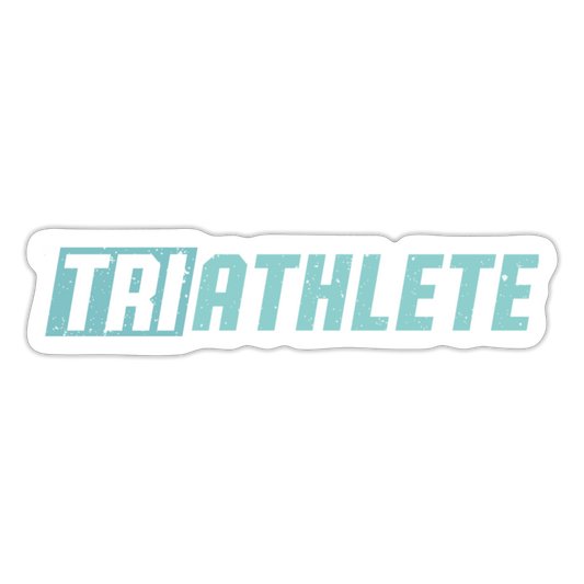 Triathlete Sticker Blue - white matte