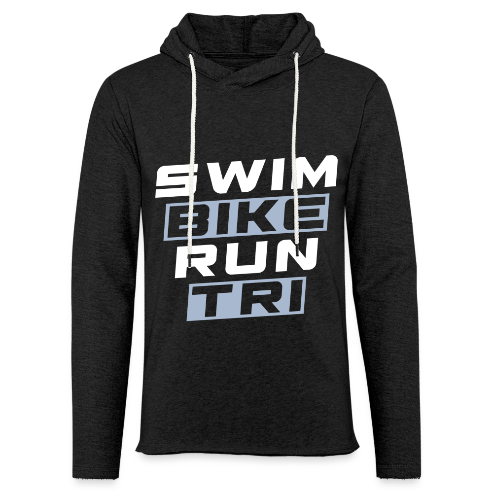 Swim Bike Run Triathlon Unisex Lightweight Terry Hoodie - charcoal grey