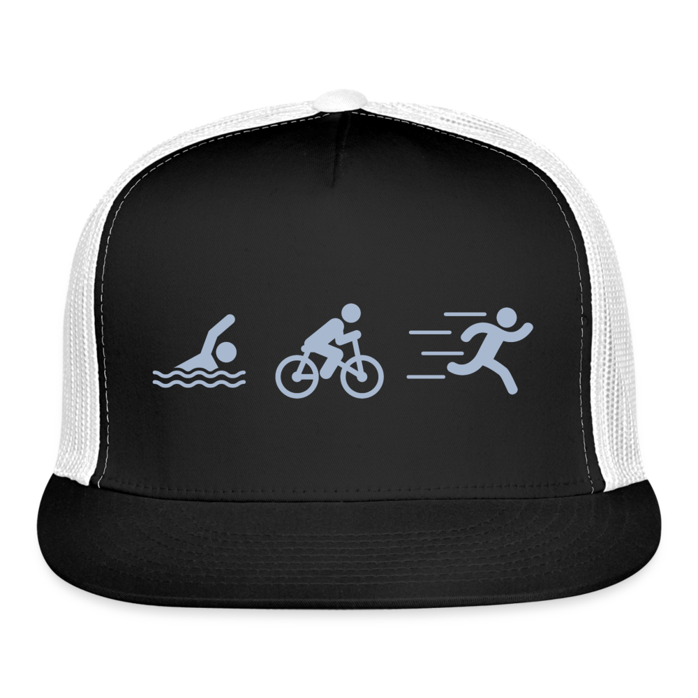 Swim Bike Run Cap Snapback - black/white