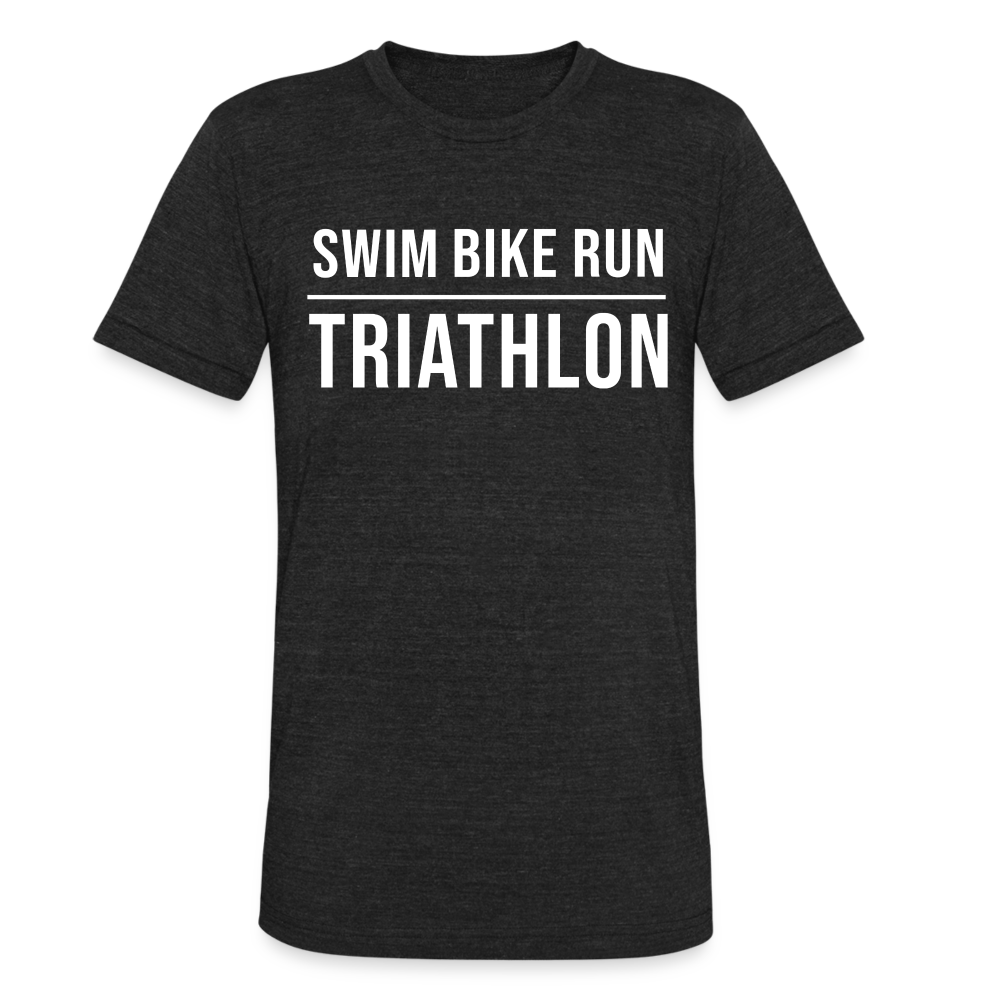 Swim Bike Run TRIATHLON Unisex Tri-Blend T-Shirt - heather black