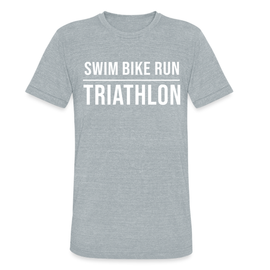 Swim Bike Run TRIATHLON Unisex Tri-Blend T-Shirt - heather grey