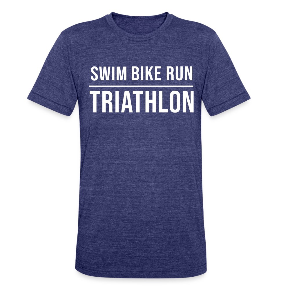 Swim Bike Run TRIATHLON Unisex Tri-Blend T-Shirt - heather indigo