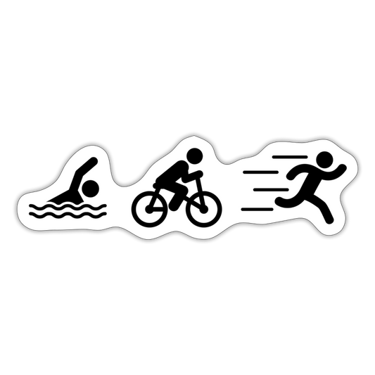 Swim Bike Run Triathlon Sticker Black - white matte