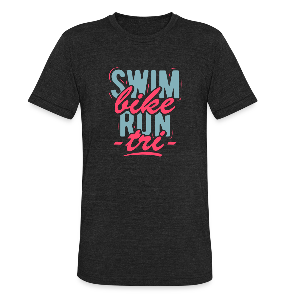 Swim Bike Run Tri Unisex Tri-Blend T-Shirt - heather black