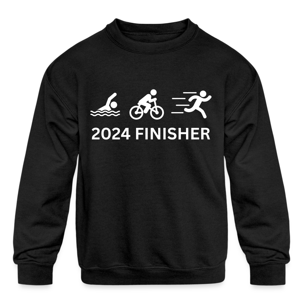 2024 Finisher Triathlon Kids' Crewneck Sweatshirt - black